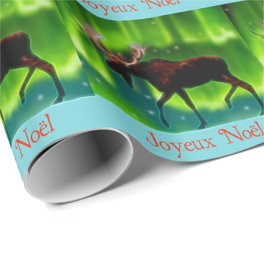 Joyeux Noё l - Northern Lights Moose Cadeaupapier (Rol Hoek)