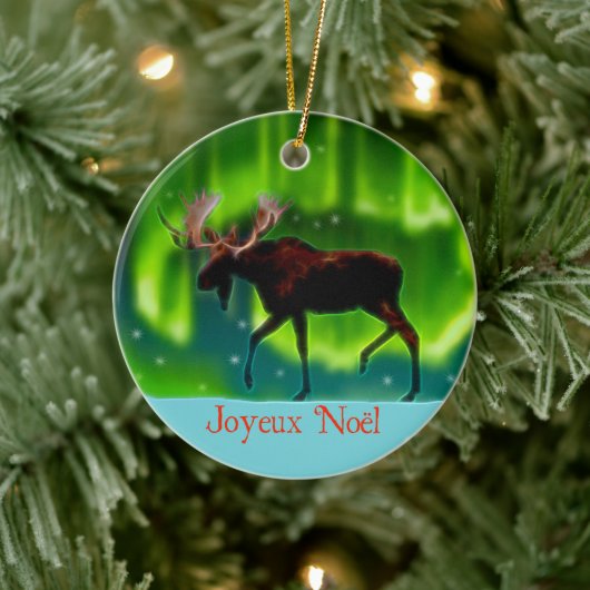 Joyeux Noё l - Northern Lights Moose Keramisch Ornament (Boom)