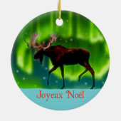 Joyeux Noё l - Northern Lights Moose Keramisch Ornament (Achterkant)