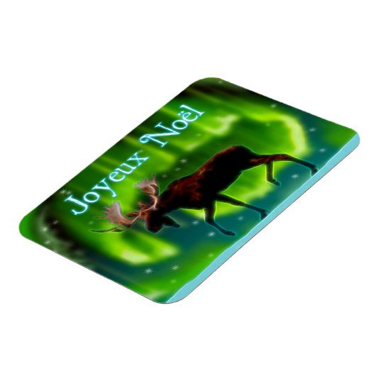 Joyeux Noё l - Northern Lights Moose Magneet (Linkerzijde)