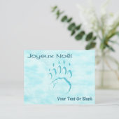 Joyeux Noё l - Polar Beer Paw Print Briefkaart (Staand voorkant)
