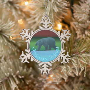 Joyeux Noё l - Polar Lights Polar Beer Tin Sneeuwvlok Ornament