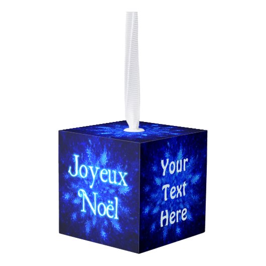 Joyeux Noё l - Snowburst Kubus Ornament (Achter hoekig)