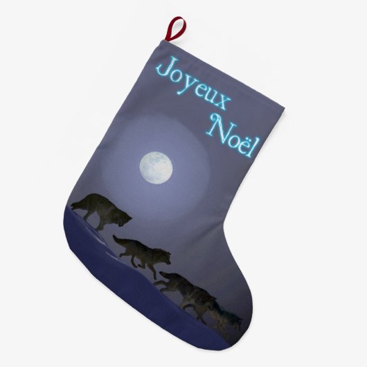 Joyeux Noёl - Wolf Pack Grote Kerstsok (Voorkant (Hangend))