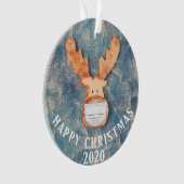 Joyeux Noël 2020 Drôle Cerf avec Masque Visage (devant)