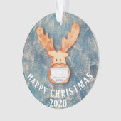 Joyeux Noël 2020 Drôle Cerf avec Masque Visage (devant)