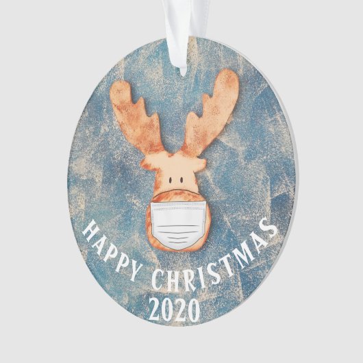 Joyeux Noël 2020 Drôle Cerf avec Masque Visage (devant)