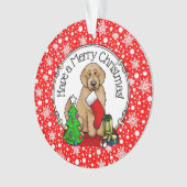 Joyeux Noël 2 Goldendoodle (rouge doré) mignonne (devant)