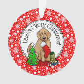 Joyeux Noël 2 Goldendoodle (rouge doré) mignonne (devant)