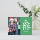 Joyeux Noël 2 photos Carte postale de vacances (Debout devant)