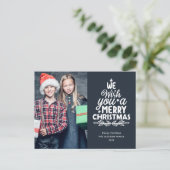 Joyeux Noël 2 photos Carte postale de vacances (Debout devant)