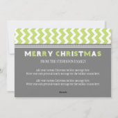 Joyeux Noël 3 Carte photo Grey Green Chevron (Dos)