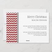 Joyeux Noël 3 Carte photo Gris Rouge Chevron (Dos)
