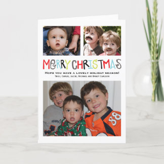 Joyeux Noël 3+ photo Carte de vacances personnalis