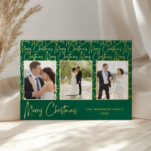 Joyeux Noël 3 Photo Collage Foil Carte de vacances