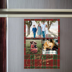 Joyeux Noël 3 photo de famille carte magnétique ca