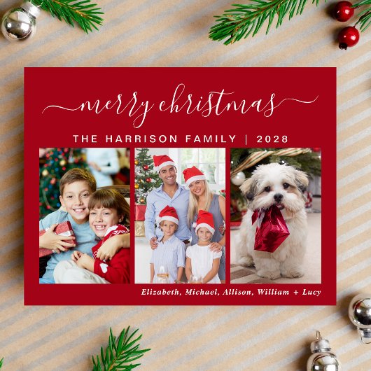 Joyeux Noël 3 Photo Holiday Carte postale