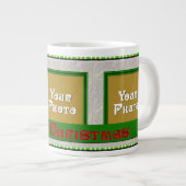 Joyeux Noël 3 photos de café vert Mug (Devant droit)