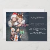 Joyeux Noël 3 photos famille grise Carte de vacanc (Dos)