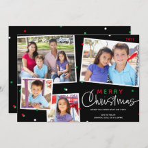 Joyeux Noël 4 Photo Collage Carte de vacances