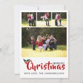 Joyeux Noël 4 photo collage rayures carte (Devant)