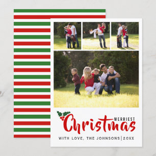 Joyeux Noël 4 photo collage rayures carte
