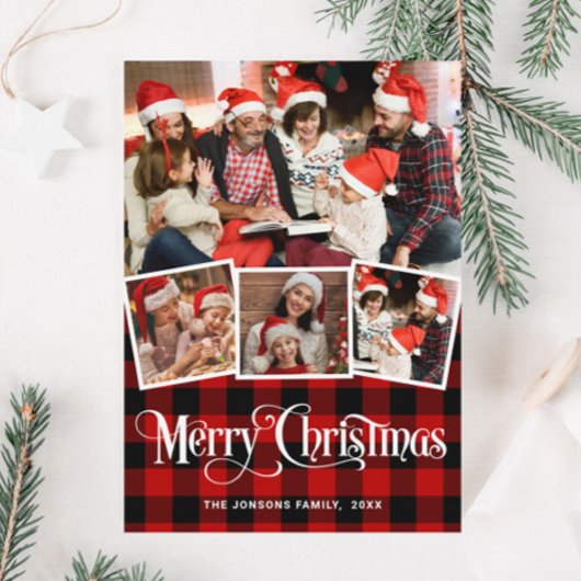 Joyeux Noël 4 PHOTO Grey Carte de vacances