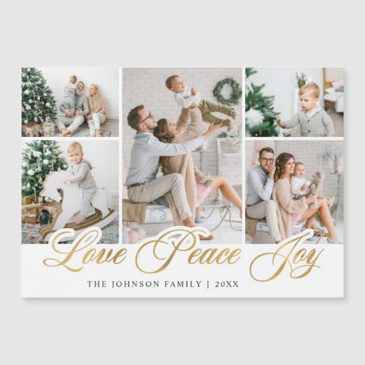 Joyeux Noël 5 PHOTO Grey Carte magnétique (Devant)