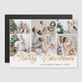 Joyeux Noël 5 PHOTO Grey Carte magnétique (Devant / Derrière)