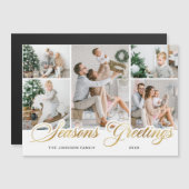 Joyeux Noël 5 PHOTO Grey Carte magnétique (Devant / Derrière)