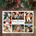 Joyeux Noël 6 Photo Collage Carte de vacances<br><div class="desc">Simple,  moderne 6 photo collage carte de vacances. Personnalisez l'accueil "Joyeux Noël" à quelque chose de similaire en longueur et ajoutez votre nom de famille,  l'année et six photos préférées des enfants et des animaux de compagnie.</div>