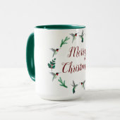 Joyeux Noël à gorge rubis colibris Mug (Devant gauche)