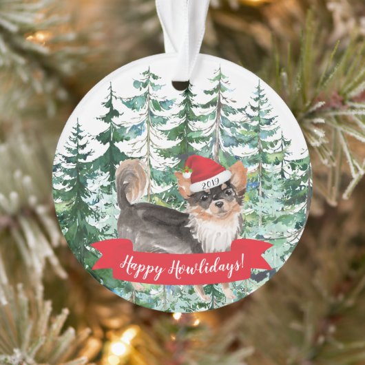 Joyeux Noël à Haired Chihuahua (Arbre)