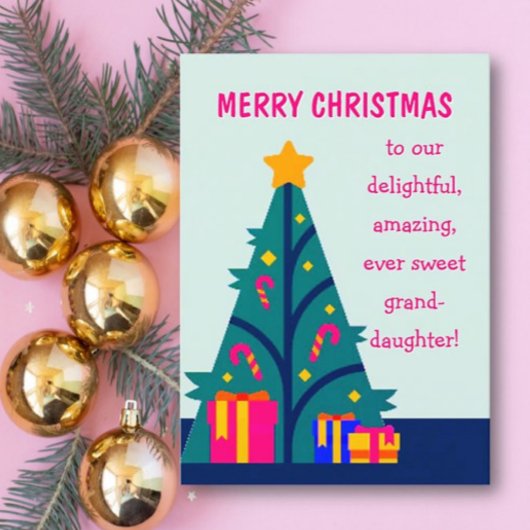 Joyeux Noël à la carte petite-fille