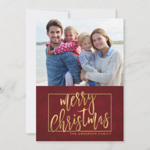 Joyeux Noël à la main Carte photo plat