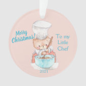 Joyeux Noël À Mon Petit Chef | Teddy Bear Orn (devant)