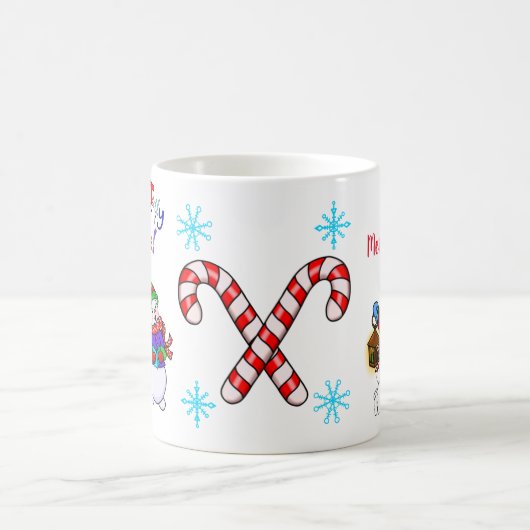 "Joyeux Noël à vous" Caroling Snowmen Mug (Centre)