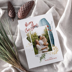 Joyeux Noël Abstrait Carte photo de vacances perso