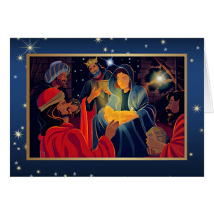 Joyeux Noël. Adoration de la Magi Custom Card