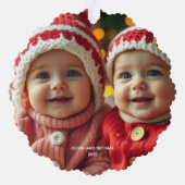 Joyeux Noël Ajouter Carte d'ornement papier photo (Verso)