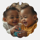 Joyeux Noël Ajouter Carte d'ornement papier photo (Verso)