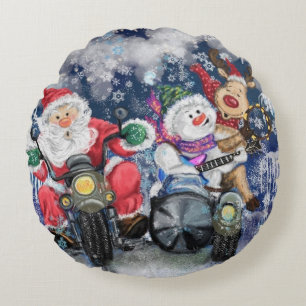 Joyeux Noël Amis Drôle Coussin Rond