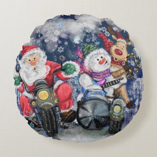 Joyeux Noël amis Funny Coussin rond (Devant)