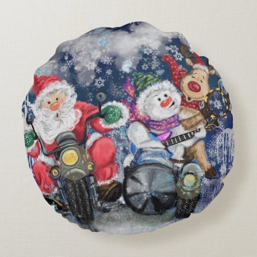 Joyeux Noël amis Funny Coussin rond (Dos)