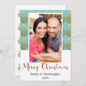 Joyeux Noël ananas Carte photo de vacances (Devant / Derrière)