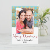 Joyeux Noël ananas Carte photo de vacances (Debout devant)