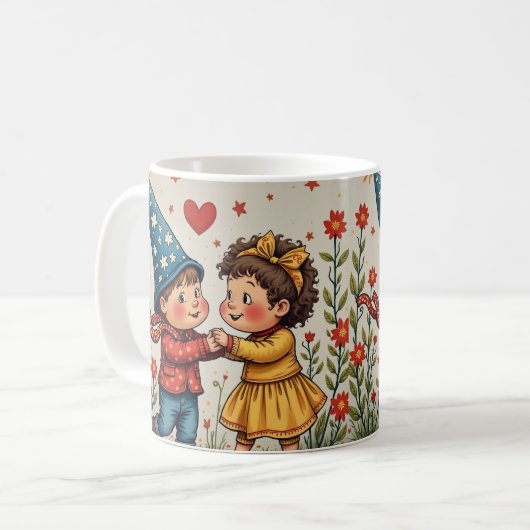 Joyeux Noël Angel garçon fille cadeau Mug (Devant gauche)