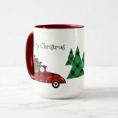 Joyeux Noël Antique Camion Rouge Mug (Devant gauche)
