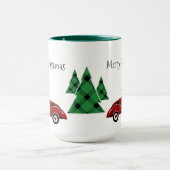Joyeux Noël Antique Camion Rouge Vert Mug (Centre)