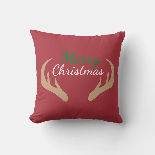 Joyeux Noël Antler Accent Coussin (Recto)